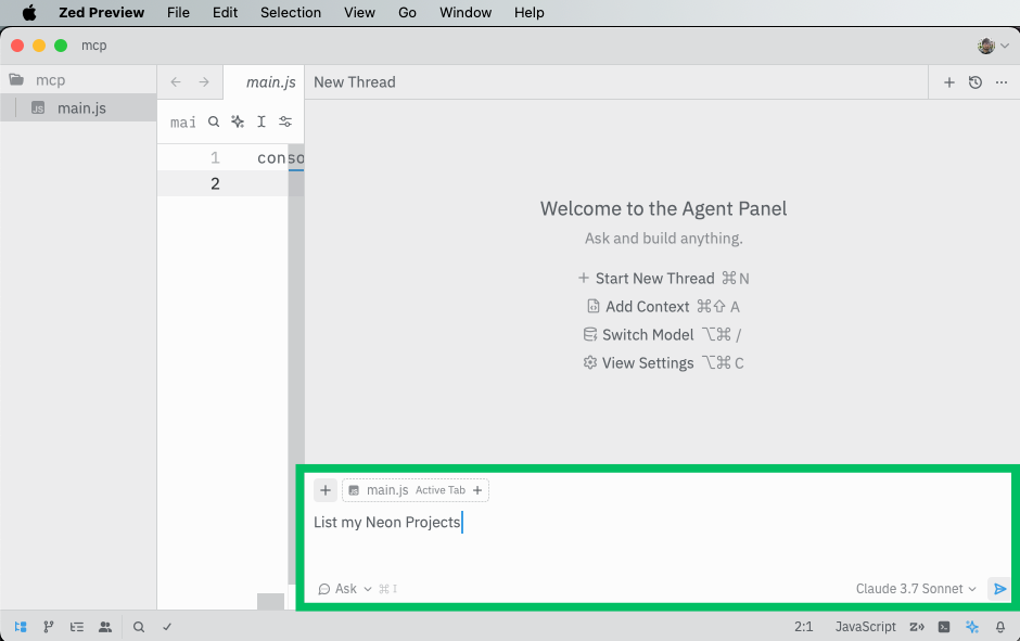 Zed list neon projects